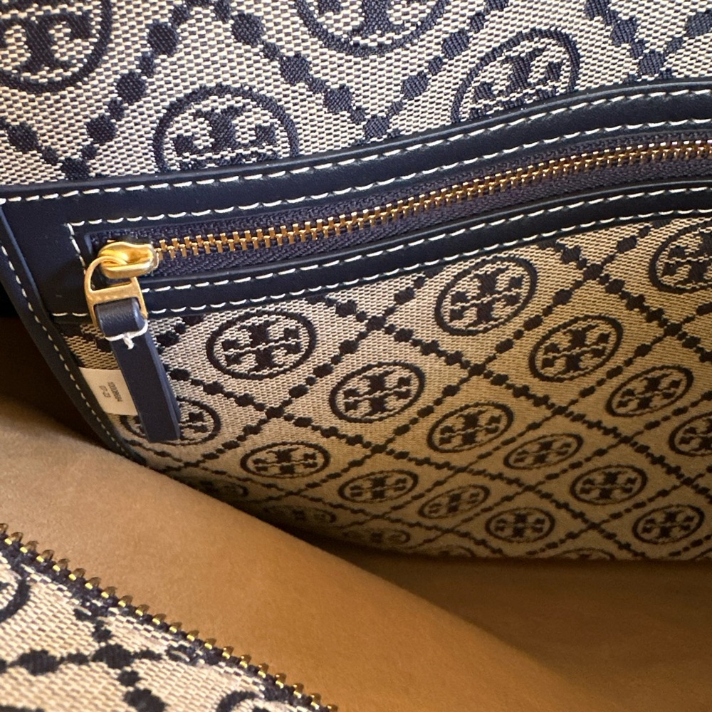 Tory Burch Black and White Geometric Tote - Picture 9 of 13